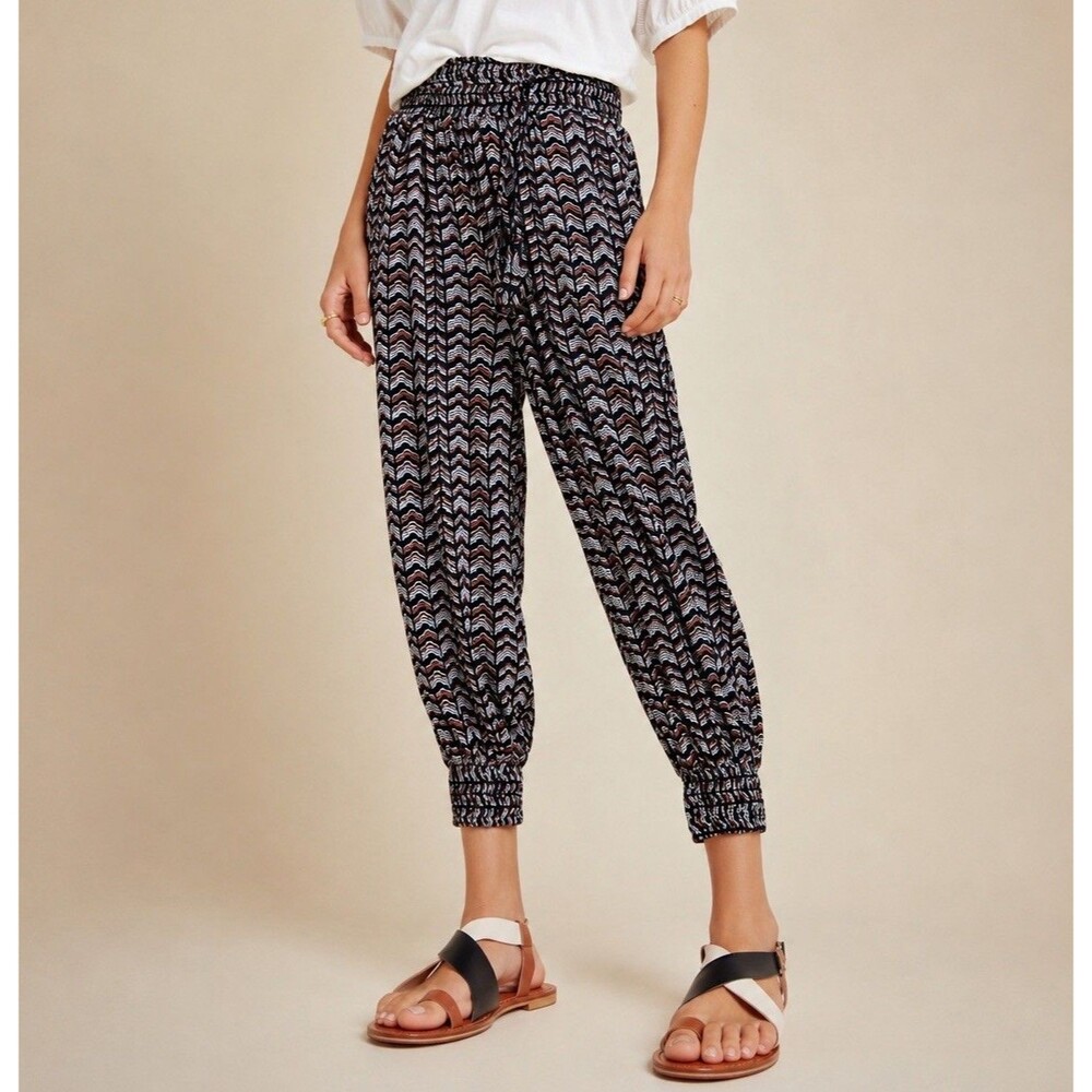 Women’s Anthropologie Aniya 1X Chevron Print Tassel Joggers Boho Balloon Pants